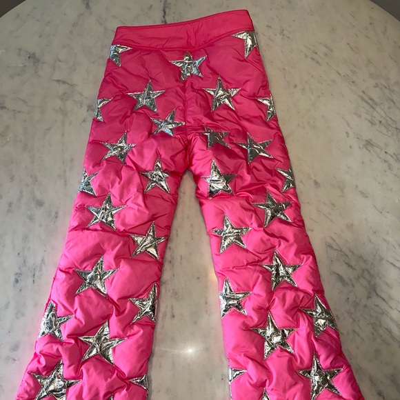 ERL Pink Star Puffer Pants Snowboarding Pants - Picture 8 of 9